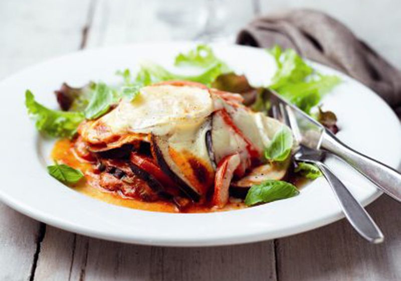 Cheddar and Aubergine Bake