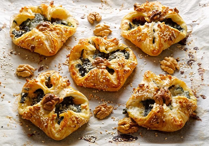 Stilton and Spinach Puffs