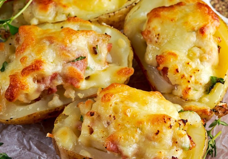 Jacket Potatoes with Black Bomber Cheese - Pong Cheese