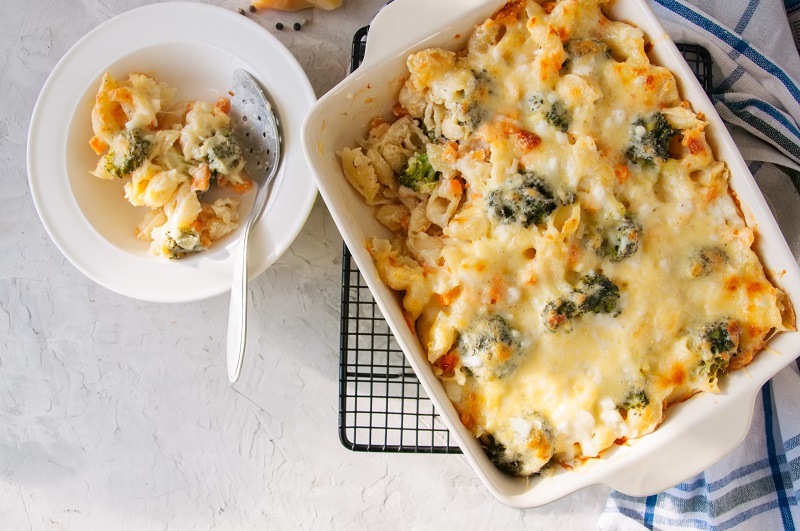 Broccoli and pumpkin mac and cheese