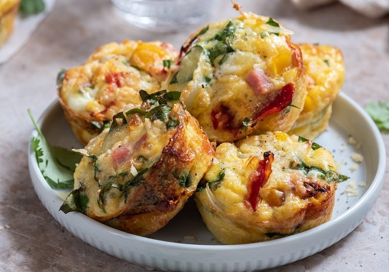 Cheese and Ham Breakfast Muffins