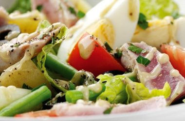 Nicoise Salad with soft cheese