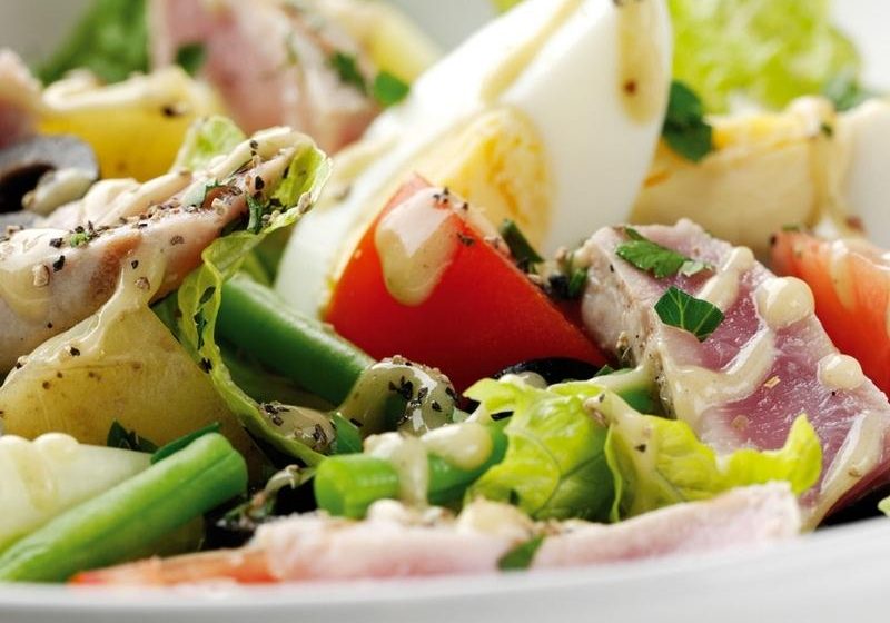 Nicoise Salad with soft cheese