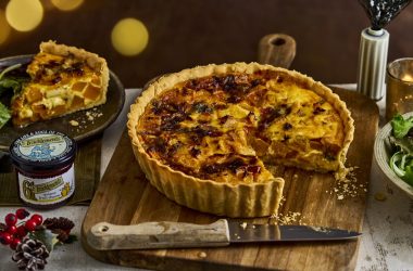 Stilton Quiche with Tracklements Quince Fruit Cheese - Landscape
