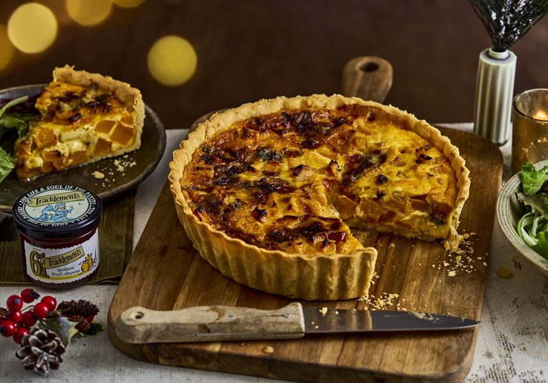Stilton Quiche with Tracklements Quince Fruit Cheese - Landscape